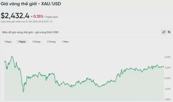 Giá vàng hôm nay 12/8