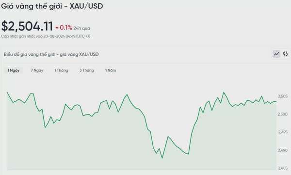 Giá vàng hôm nay 20/8/2024