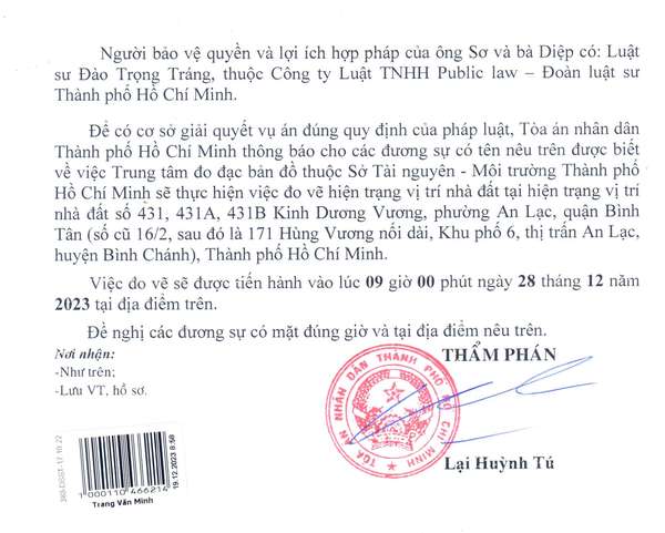 Vụ tranh chấp nhà đất kéo dài hơn 20 năm tại TP. Hồ Chí Minh: TAND TP Hồ Chí Minh tiếp tục thụ lý vụ án hơn 22 tháng vẫn chưa đưa ra xét xử -1