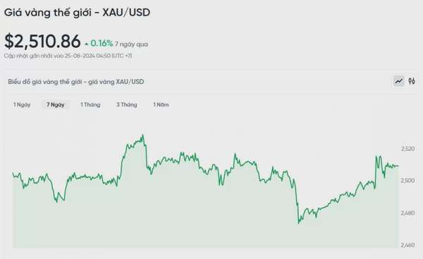 Giá vàng hôm nay 25/8/2024