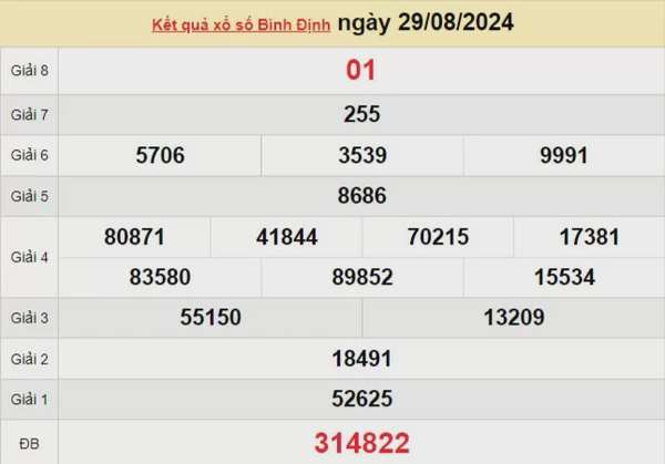 XSBDI 29/8, kết quả xổ số Bình Định hôm nay 29/8/2024, xổ số Bình Định ngày 29 tháng 8