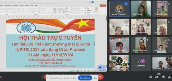 Thương vụ Việt Nam tại Ấn Độ tổ chức webinar cung cấp thông tin về Triển lãm Thương mại Quốc tế UPITS 2024