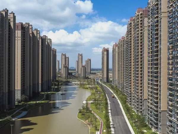 Một dự án bất động sản của tập đoàn Evergrande tại Trung Quốc. Ảnh chụp màn hình của Bloomberg