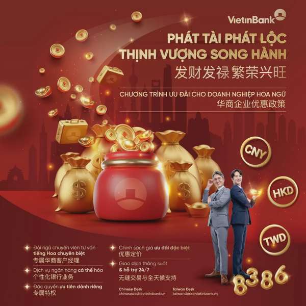 VietinBank đón dòng vốn đầu tư Hoa ngữ