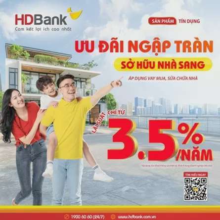 Mua nhà dễ dàng với ưu đãi lớn từ HD Bank