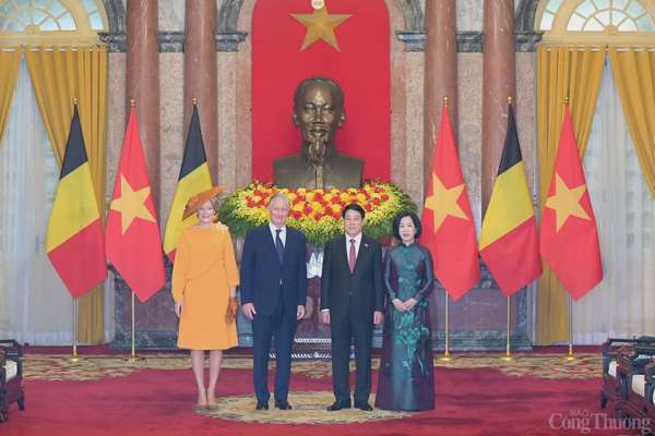 Chủ tịch nước Lương Cường chủ trì lễ đón Nhà vua Bỉ Philippe