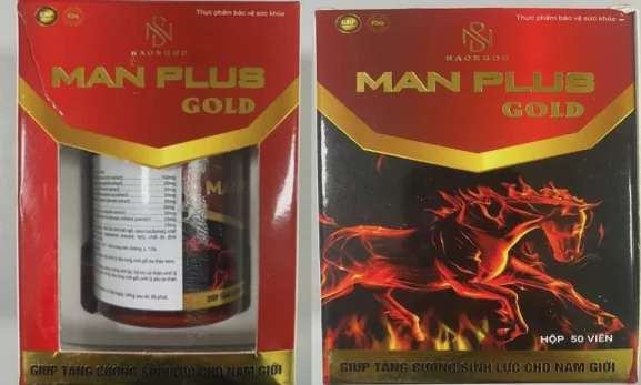 Mẫu sản phẩm Man Plus Gold có chứa chất cấm. Ảnh: Cục An toàn thực phẩm