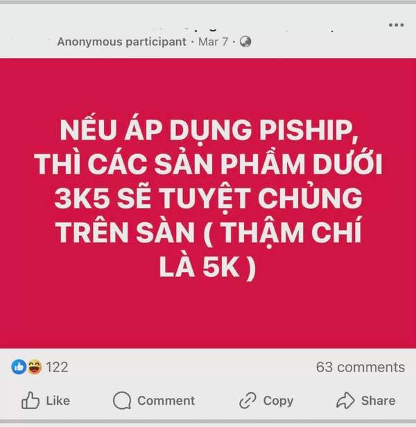 Chia sẻ của người bán trên hội nhóm Shopee