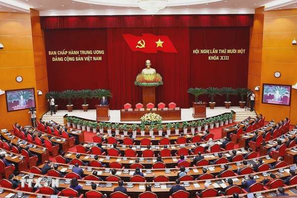 Tổng Bí thư Tô Lâm phát biểu bế mạc Hội nghị lần thứ 11 Ban Chấp hành Trung ương Đảng khóa XIII. (Ảnh: Doãn Tấn/TTXVN)