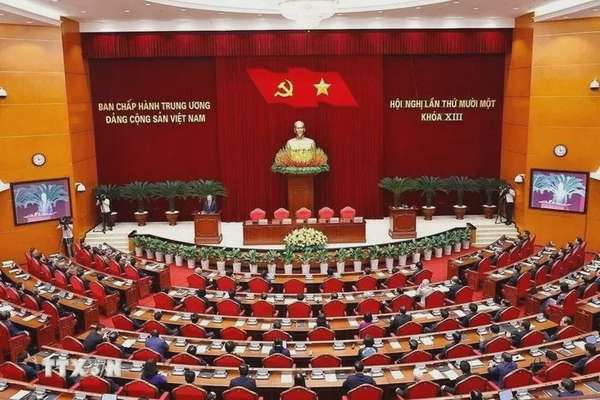 Hội nghị lần thứ 11 Ban Chấp hành Trung ương Đảng khóa XIII diễn ra từ ngày 10 - 12/4. Ảnh: TTXVN 