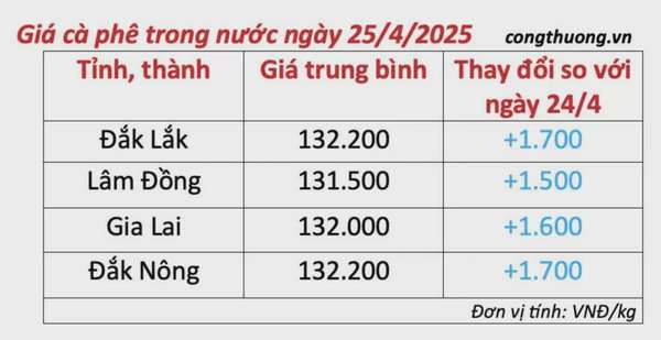 Dự báo giá cà phê ngày mai 26/4/2025, thị trường 'chững lại'