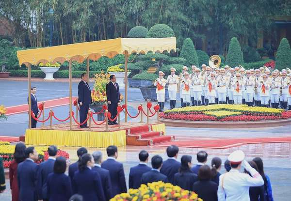 Thủ tướng Phạm Minh Chính chủ trì Lễ đón Thủ tướng Nhật Bản Ishiba Shigeru. Ảnh: VGP/Nhật Bắc
