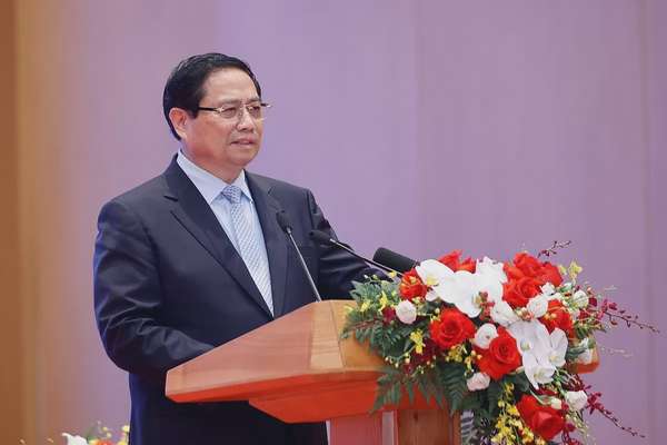 Thủ tướng Phạm Minh Chính đánh giá cao và trân trọng cảm ơn sự đóng góp thiết thực, hiệu quả của các doanh nghiệp Nhật Bản đối với sự phát triển của Việt Nam và quan hệ hữu nghị giữa hai nước. Ảnh: VGP/Nhật Bắc