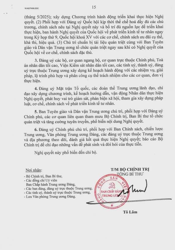 Toàn văn Nghị quyết số 68 NQ/TW về phát triển kinh tế tư nhân