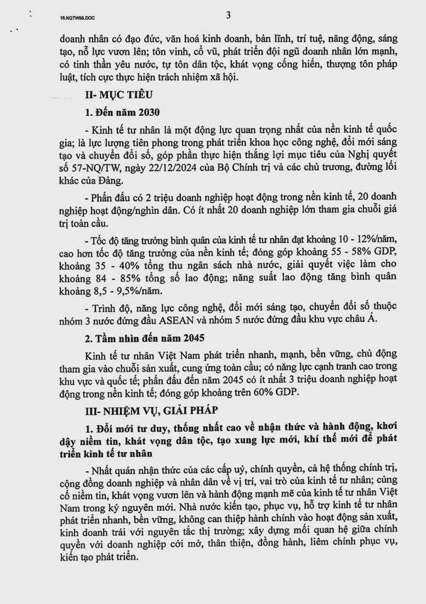Toàn văn Nghị quyết số 68 NQ/TW về phát triển kinh tế tư nhân