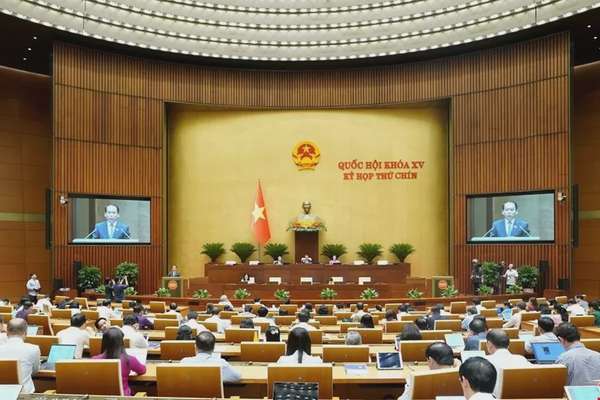 Toàn cnarh phiên họp sáng ngày 7/5. Ảnh: VPQH