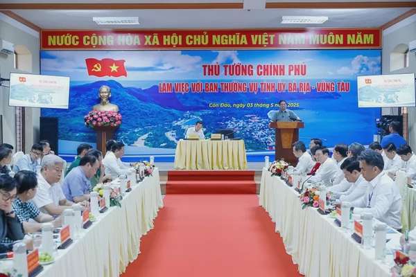 Thủ tướng cơ bản hoan nghênh tỉnh Bà Rịa - Vũng Tàu, huyện Côn Đảo đã đạt được nhiều chỉ tiêu đề ra của năm 2025.