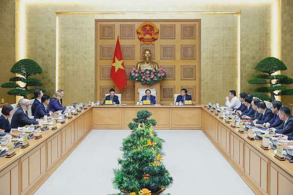 Cuộc làm việc nhằm lắng nghe, giải quyết các vướng mắc, đề xuất giải pháp thúc đẩy hợp tác đầu tư, kinh doanh Việt Nam - Hoa Kỳ. Ảnh: VGP/Nhật Bắc