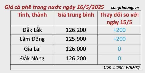Dự báo giá cà phê ngày mai 17/5/2025, thị trường đi ngang