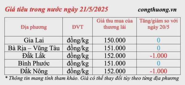 Dự báo giá tiêu ngày mai 22/5/2025: Thị trường ổn định, ít đột biến