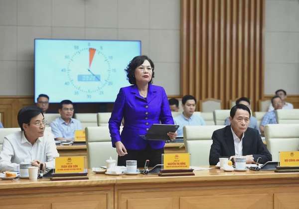 Thống đốc Ngân hàng Nhà nước Nguyễn Thị Hồng phát biểu - Ảnh: VGP/Nhật Bắc