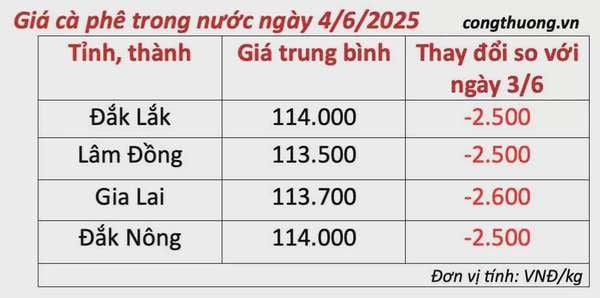 Dự báo giá cà phê ngày mai 5/6/2025, thị trường tăng nhẹ