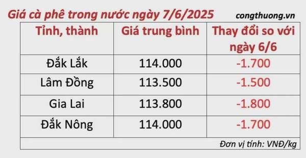 Dự báo giá cà phê ngày mai 8/6/2025, đà giảm 'chững lại'