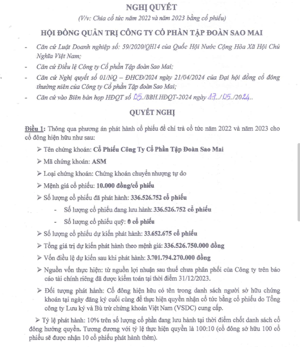 Tập đoàn Sao Mai (ASM) muốn tăng vốn lên hơn 3.700 tỷ đồng, áp lực từ chi trả lãi vay hàng trăm tỷ