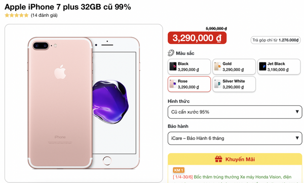 Cập nhật giá iPhone 7 Plus tại Clickbuy