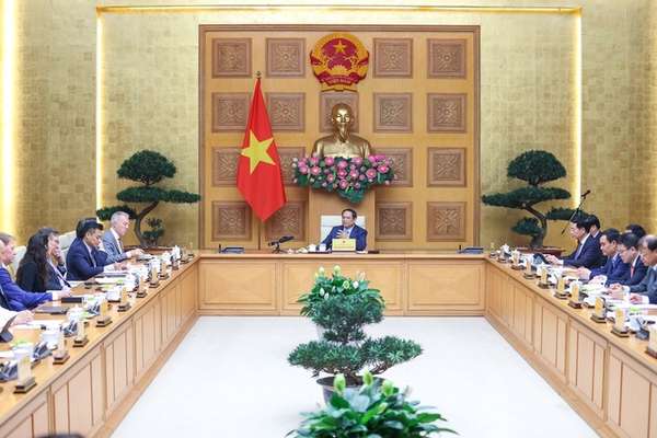 Thủ tướng đánh giá cao đóng góp thiết thực, hiệu quả của USABC và các doanh nghiệp thành viên đối với sự phát triển kinh tế của Việt Nam và quan hệ Việt Nam-Hoa Kỳ - Ảnh: VGP