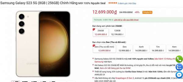 Samsung Galaxy S23 giảm đậm sâu: Màn hình 120Hz, con chip mạnh, giá chỉ bằng nửa iPhone 16