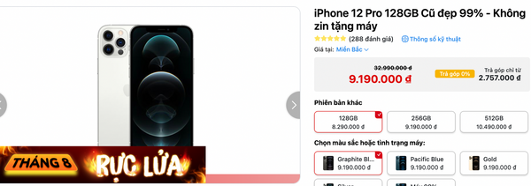 iphone 12 pro cũ đẹp giá