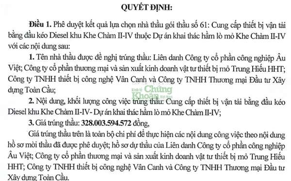 Xây dựng Toàn Cầu chủ yếu trúng thầu tại các chủ đầu tư thuộc Tập đoàn Than - Khoáng sản Việt Nam, giai đoạn gần đây liên tục góp mặt tại những gói thầu quy mô lớn