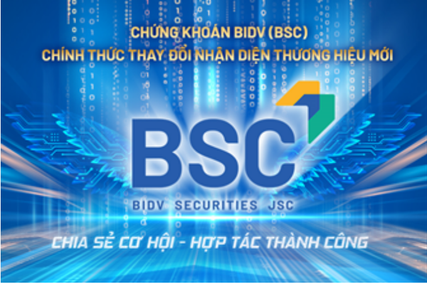 Từ ngày 6/01/2023, CTCP Chứng khoán BIDV (BSC) ra mắt bộ nhận diện thương hiệu mới với hình ảnh logo trẻ trung, năng động, hiện đại, phù hợp với xu thế dựa trên những giá trị cốt lõi đặc trưng vốn có của BSC.