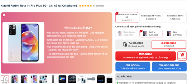 Giá Xiaomi Redmi Note 11 Pro Plus 5G rẻ ngỡ ngàng: Chất lượng đẳng cấp thôi rồi