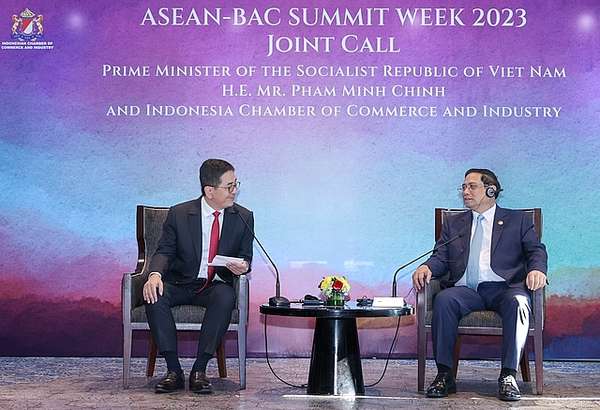 Thủ tướng khẳng định Việt Nam luôn hoan nghênh các doanh nghiệp Indonesia đầu tư vào lĩnh vực ngân hàng, tài chính - Ảnh: VGP/Nhật Bắc
