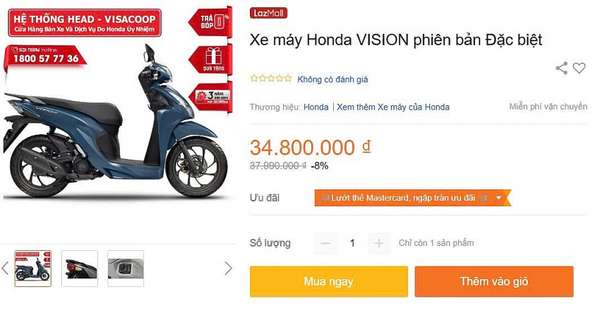 Honda Vision giảm vài triệu trên sàn TMĐT