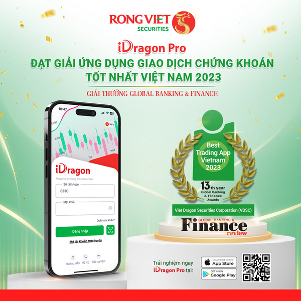 iDragon Pro của Rồng Việt đạt giải Ứng dụng giao dịch chứng khoán tốt nhất Việt Nam 2023