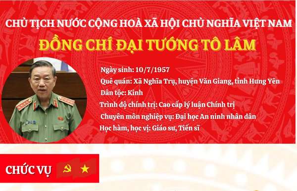 Infographic: Tiểu sử tân Chủ tịch nước Tô Lâm