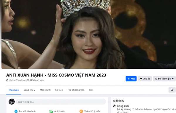 Hoa hậu Bùi Thị Xuân Hạnh bị lập group anti, Fanpage Miss Cosmo Vietnam 2023 bị ném đá