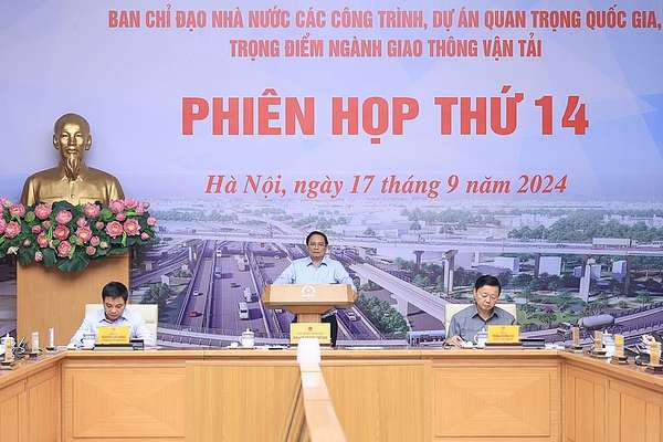 Thủ tướng Phạm Minh Chính phát biểu khai mạc phiên họp thứ 14 của Ban Chỉ đạo Nhà nước các công trình, dự án quan trọng quốc gia, trọng điểm ngành GTVT