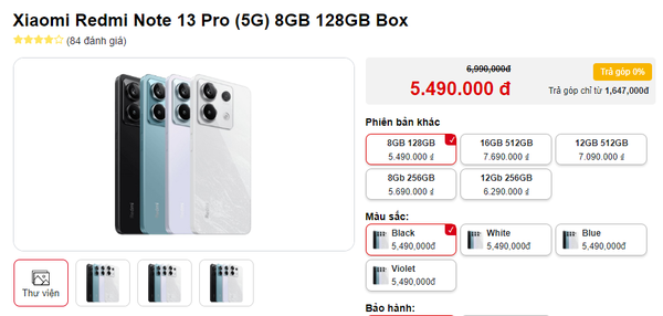 Redmi Note 13 Pro 5G có giá chỉ hơn 5 triệu đồng, điểm nhấn ở hiệu năng và camera 200MP