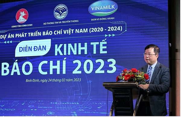 Diễn đàn Kinh tế báo chí 2023 có sự tham dự của Thứ trưởng Bộ Thông tin và Truyền thông Nguyễn Thanh Lâm