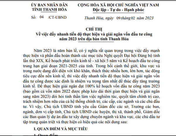 Chủ tịch UBND tỉnh Thanh Hóa chỉ đạo 'nóng' về giải ngân vốn đầu tư công