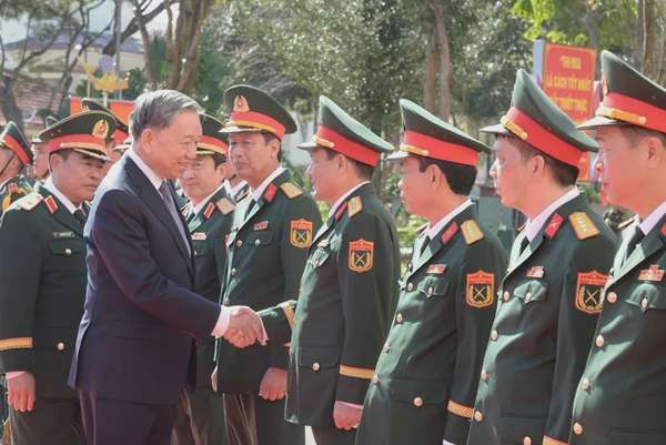 Tổng Bí thư Tô Lâm thăm và làm việc với Quân đoàn 34, Binh đoàn 15 tại Gia Lai