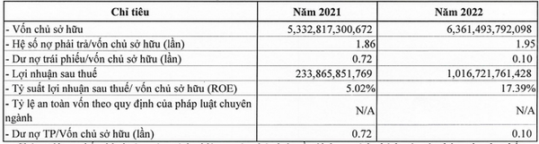 Một số chỉ tiêu kinh doanh của DOJI trong năm 2022.