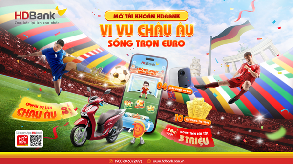 Ghi bàn trên ứng dụng HDBank, đến châu Âu xem chung kết Euro 2024