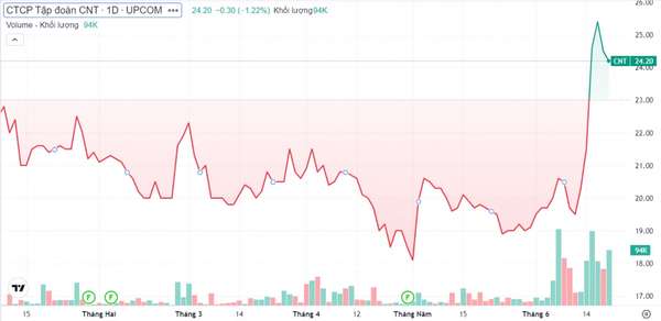 Sự cố bất ngờ chặn đứng đà tăng của cổ phiếu CNT