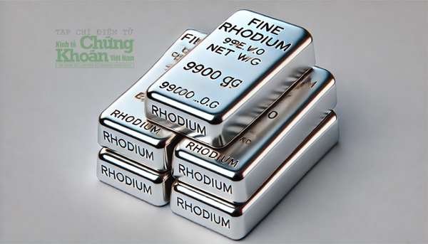 Rhodium hiện dao động khoảng 4.000-5.000 USD/ounce, và đã từng chạm đỉnh kỷ lục hơn 29.000 USD/ounce vào năm 2021.