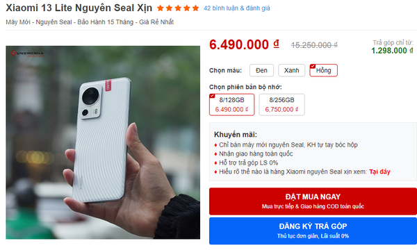 Cơ hội sở hữu Xiaomi 13 Lite với giá chỉ hơn 6 triệu đồng cho khách Việt